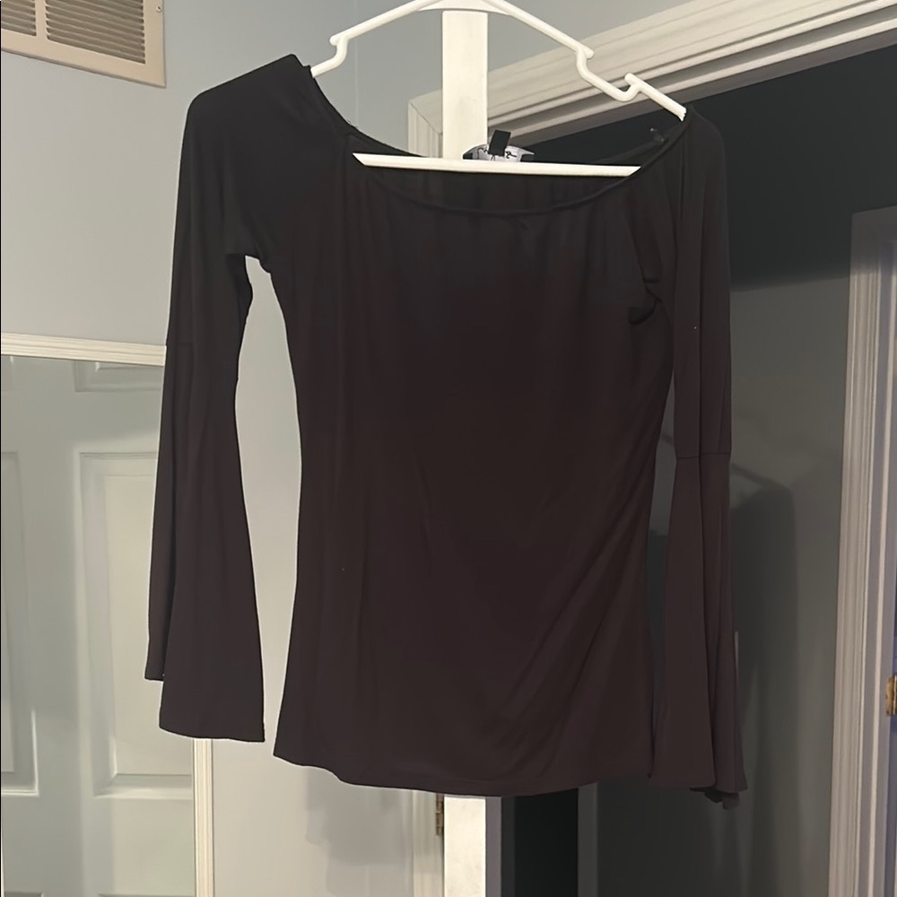 Lulu's Classic Black Long Sleeve Blouse